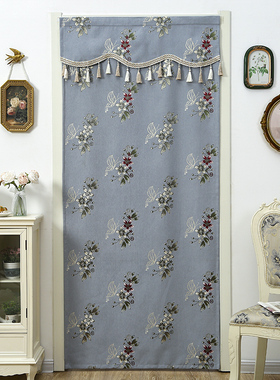 雪尼尔单层布门帘2025整片单开一体遮挡不透光隐私帘空调帘子粘贴