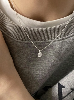 水滴钻S925纯银项链镶钻设计感锁骨链颈链