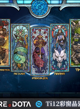 DOTA2晶瓷装饰画  刀塔Ti12彩窗 原创风行剑圣小黑 可定制图片