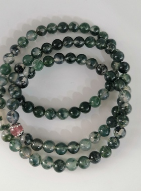 文丽之喜果男女水草玛瑙手链绿色