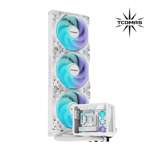 TCOMAS钛钽LA300 360白色 一体式CPU水冷散热器 微景观大冷头加厚