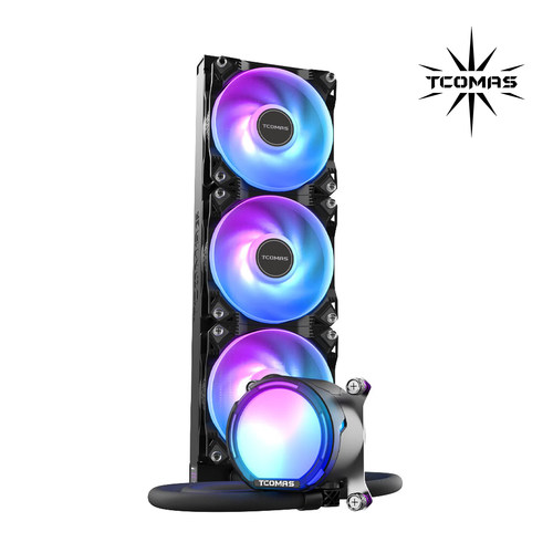 TCOMAS钛钽SJ-A080 360黑色 一体式CPU水冷散热器 大冷头加厚冷排