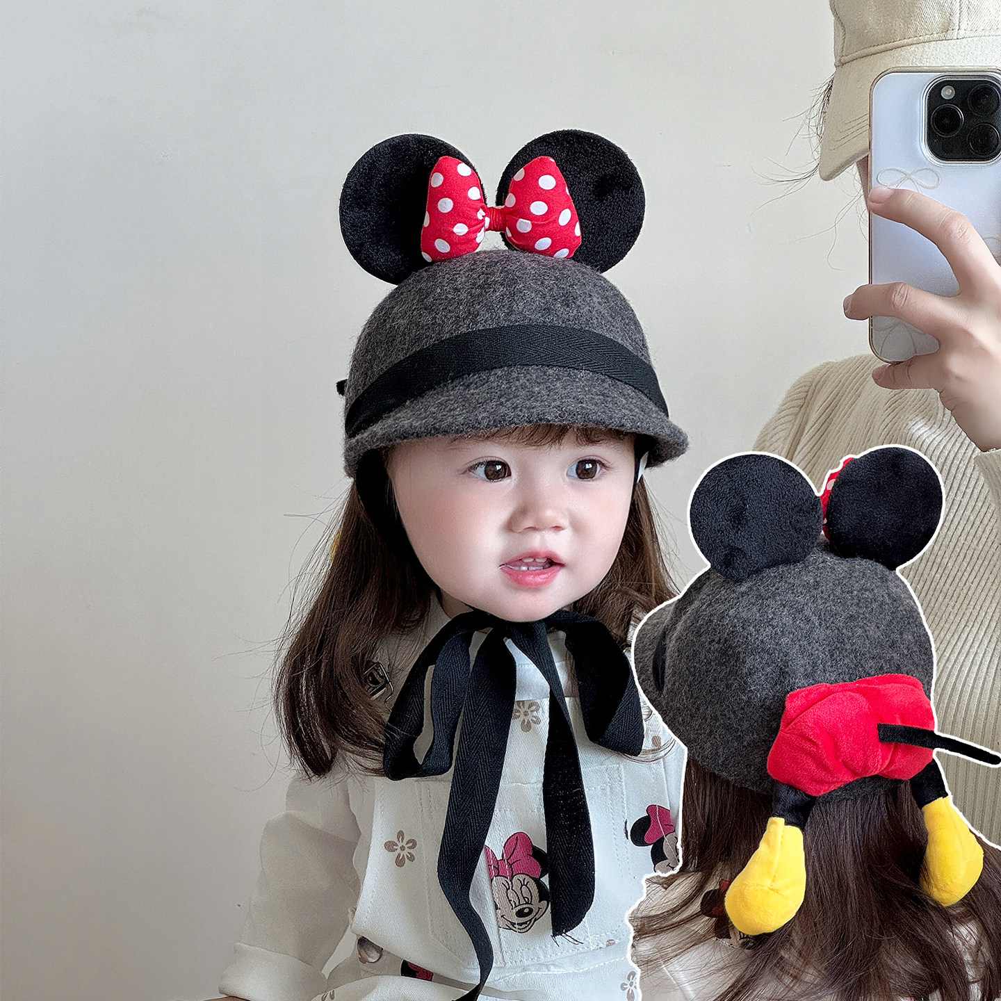 儿童帽子秋冬季毛呢女宝宝鸭舌帽