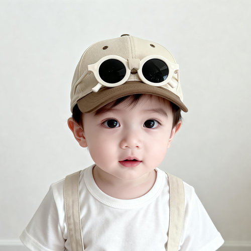 儿童棒球帽春秋可拆卸眼镜宝宝帽
