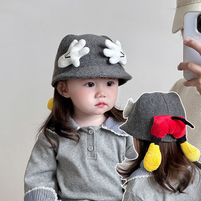 宝宝帽子秋冬可爱手掌鸭舌帽