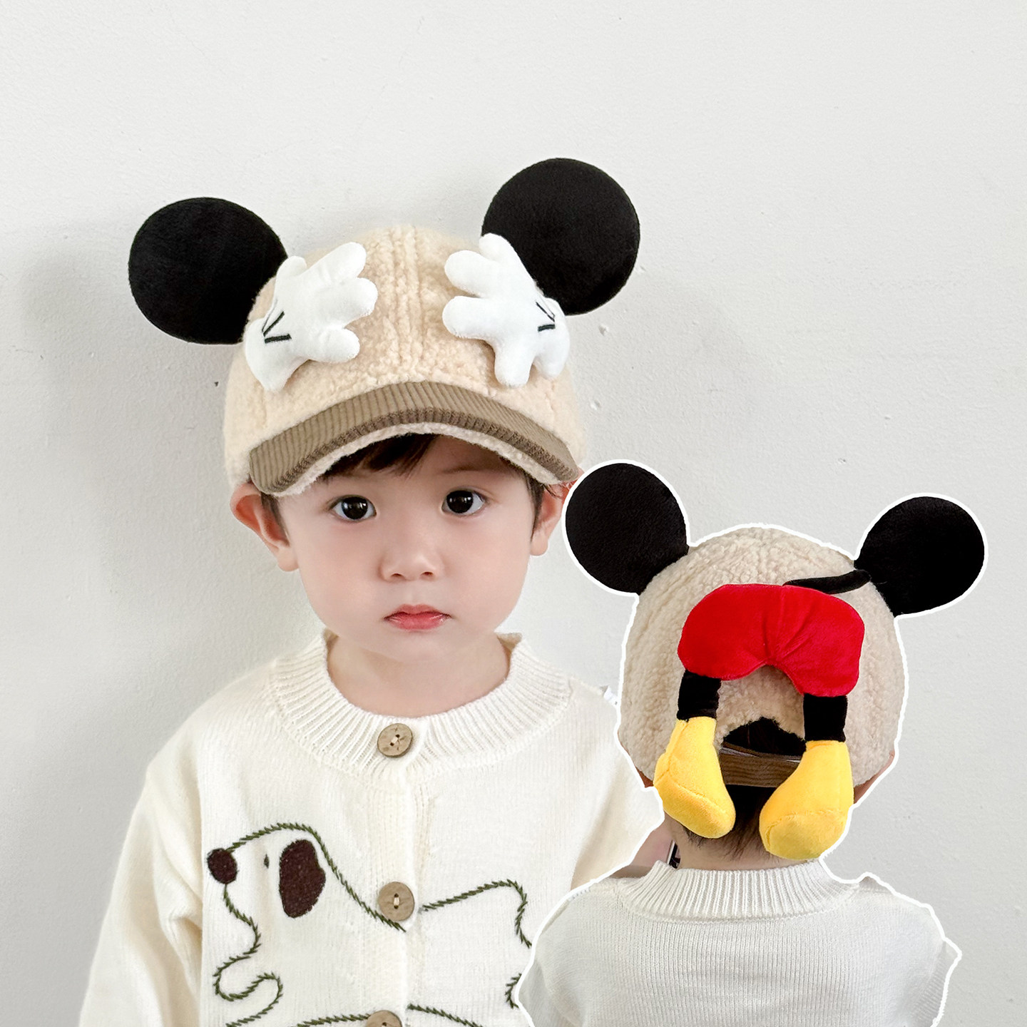 儿童帽子秋冬季可爱米奇宝宝棒球帽保暖羊羔绒护耳帽男女童鸭舌帽,童装/婴儿装/亲子装,帽子,淘宝优惠券,粉丝福利购,淘宝优惠卷