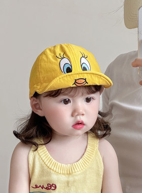 宝宝鸭舌帽子春秋季可爱小黄鸭