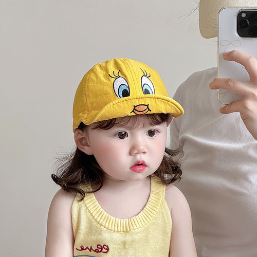 宝宝鸭舌帽子春秋季可爱小黄鸭