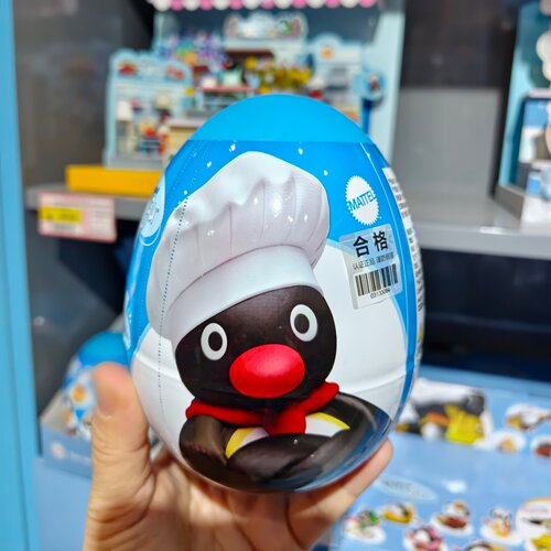 潮昇pingu创意礼品摆件潮玩手办盲盒企鹅贪吃的小鹅玩具蛋玩具