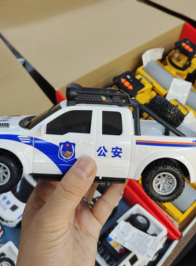 林达惯性警车皮卡救援车客机复兴号火车灯光音乐压路机工程车男孩