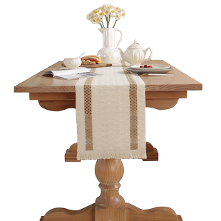 简约棉麻桌旗鞋柜客厅茶几桌布餐桌布复古北欧高端茶席茶旗垫布