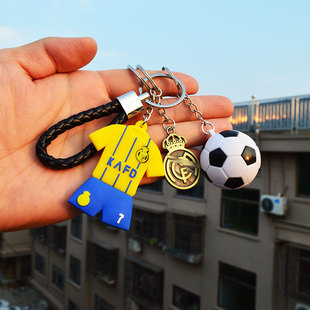 梅西C罗内马尔姆巴佩贝林厄姆皇马球衣钥匙扣链挂件配饰背包扣