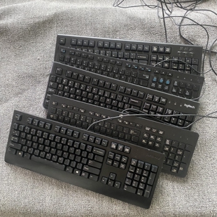 二手罗技电脑键盘鼠标套装USB键鼠圆口PS/2机械游戏戴尔联想原装