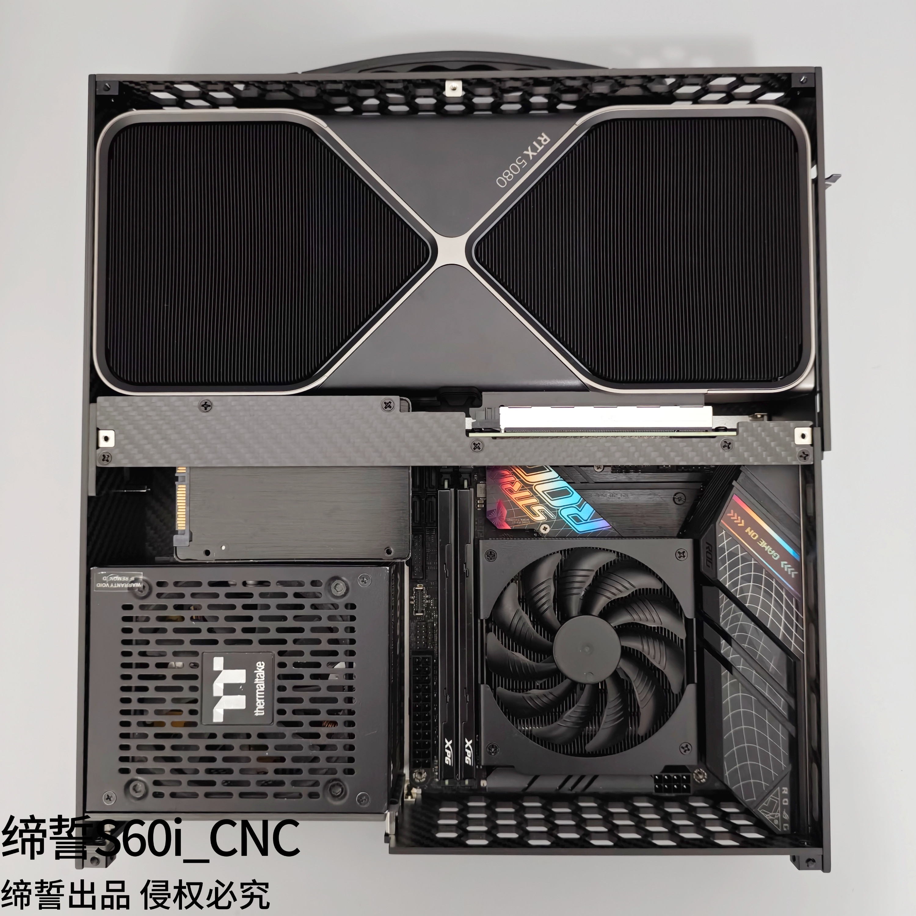 (第16版)缔誓S59 S60平铺ITX迷你便携6L小机箱SFX电源三风扇显卡