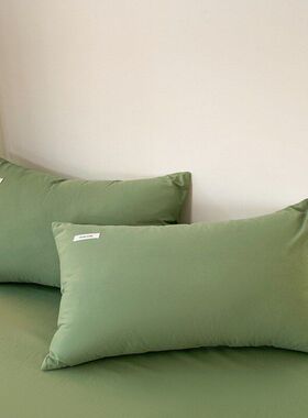 棉*一对枕头套水洗枕芯纯色48a类套纯棉枕套批发长方形全棉74cm