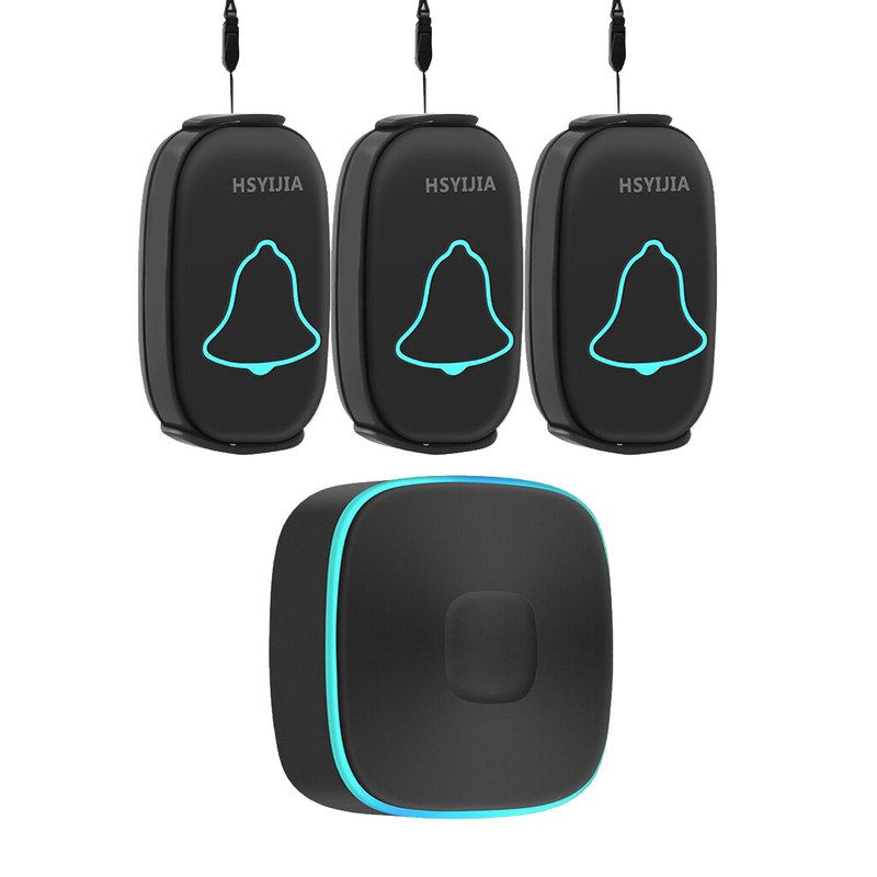 遥控A808紧急无线三铃呼叫器门铃平安按唤铃病人一键床头老人拖一