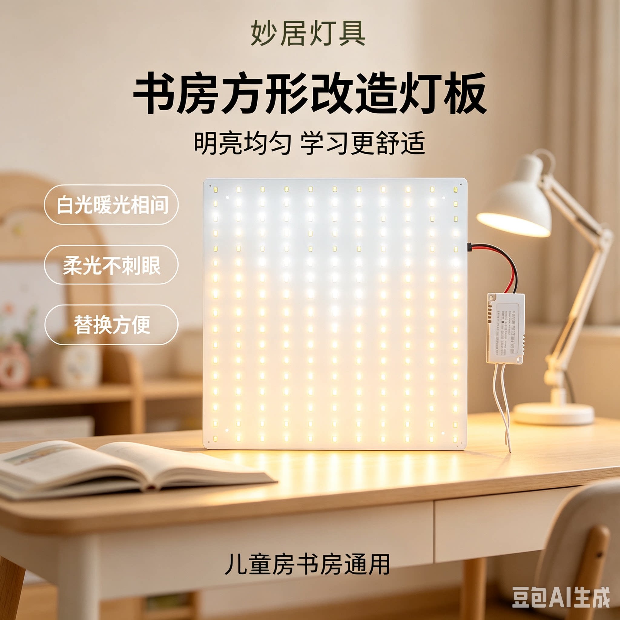 led吸顶灯改造灯板长方形灯芯灯片灯盘节能灯管光源改装磁吸方形