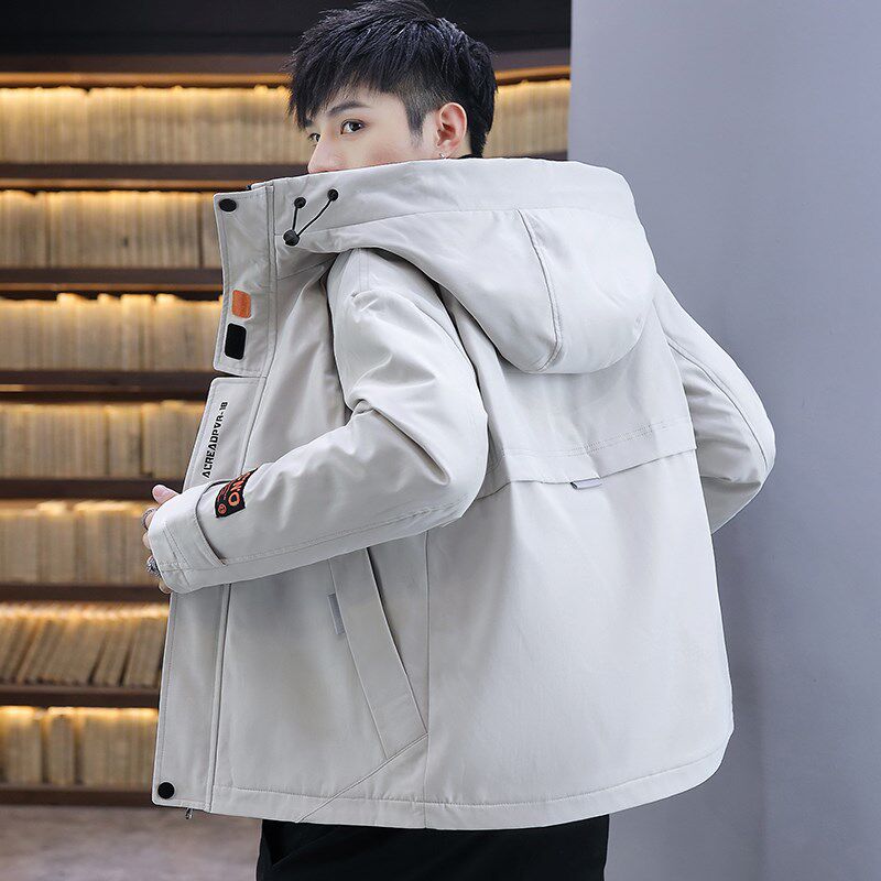 남성 후드 재킷 벨벳 면 코트 남성 두껍고 따뜻한 남성 면 의류 청소년 면 패딩 재킷 남성 코트 탑