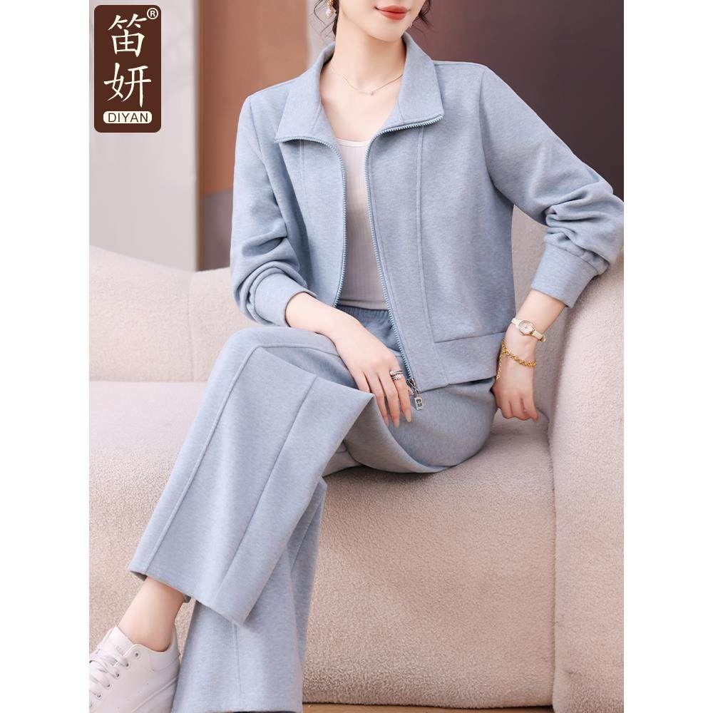 小个子妈妈秋装外套贵夫人上衣中老年运动服套装女春秋穿搭两件套