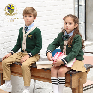 中小学生校服春秋开衫幼儿园园服套装英伦学院风儿童班服校服18