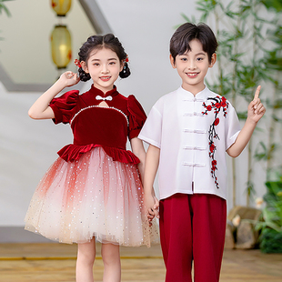 儿童演出服合唱元旦小学生表演服幼儿园新中式国风舞蹈服新款梅花