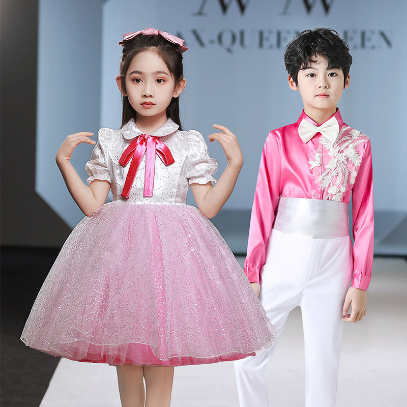 元旦儿童演出服幼儿合唱朗诵表演服装男女童舞蹈服小学生蓬蓬裙15