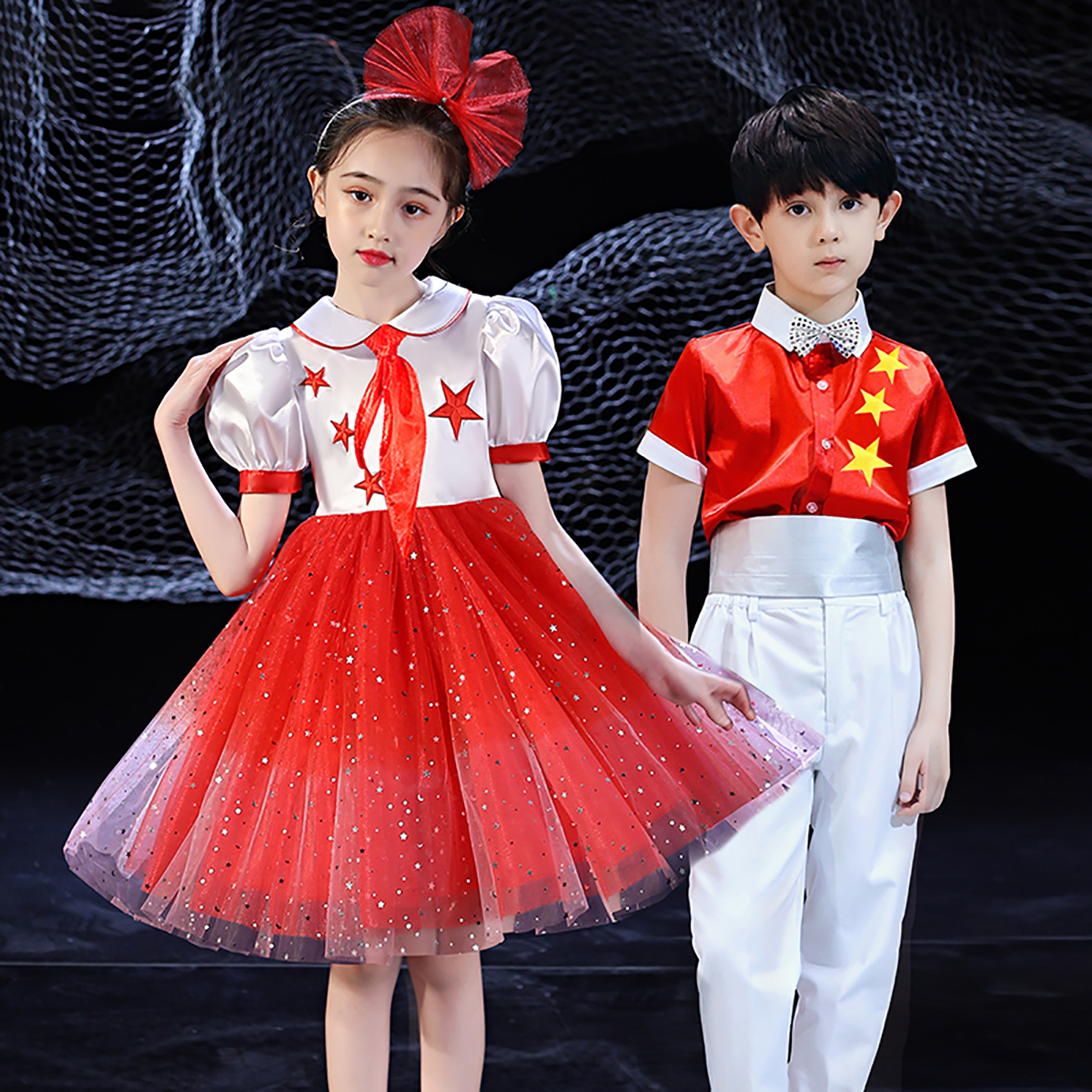 国庆儿童男女童公主裙大合唱