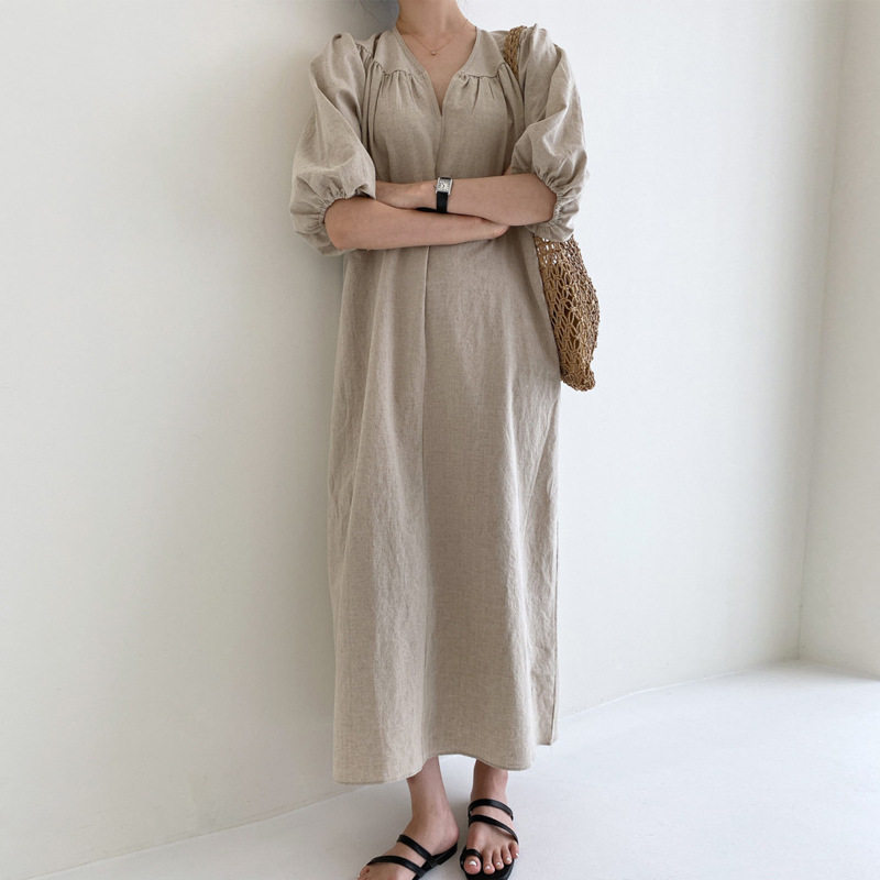womenclothes棉麻连衣裙