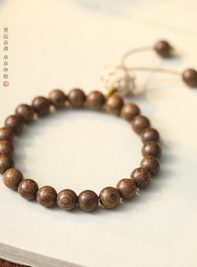 情侣民族风黄杨木莲花穗子手串