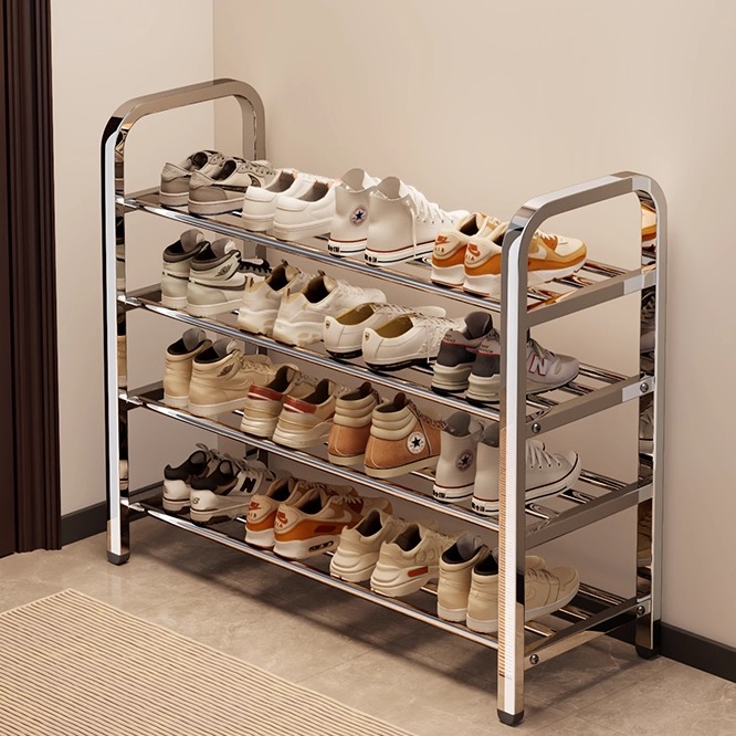 不锈钢鞋架家用多功能客厅窄小型鞋柜学生宿舍多层简易鞋子收纳架