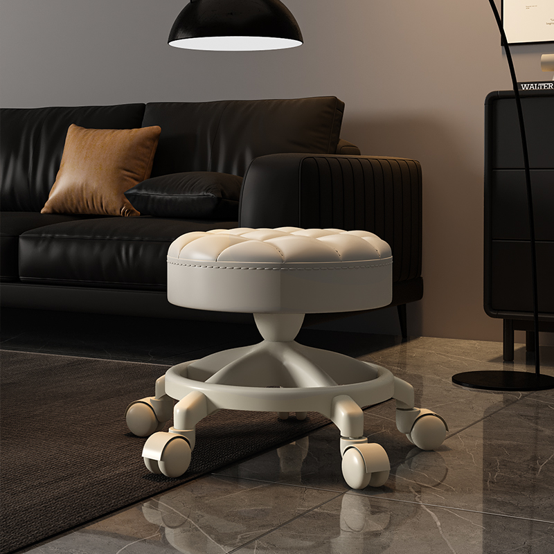 万向轮小凳子家用客厅儿童板凳滑轮矮凳靠背椅成人带娃学步小椅子