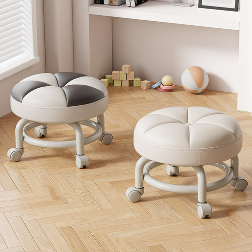 万向轮小凳子家用矮凳滑轮移动椅子客厅儿童学步椅宿舍换鞋凳板凳