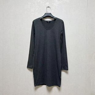 出口美国ARDENE女深灰色基础款百搭简约长袖修身短裙