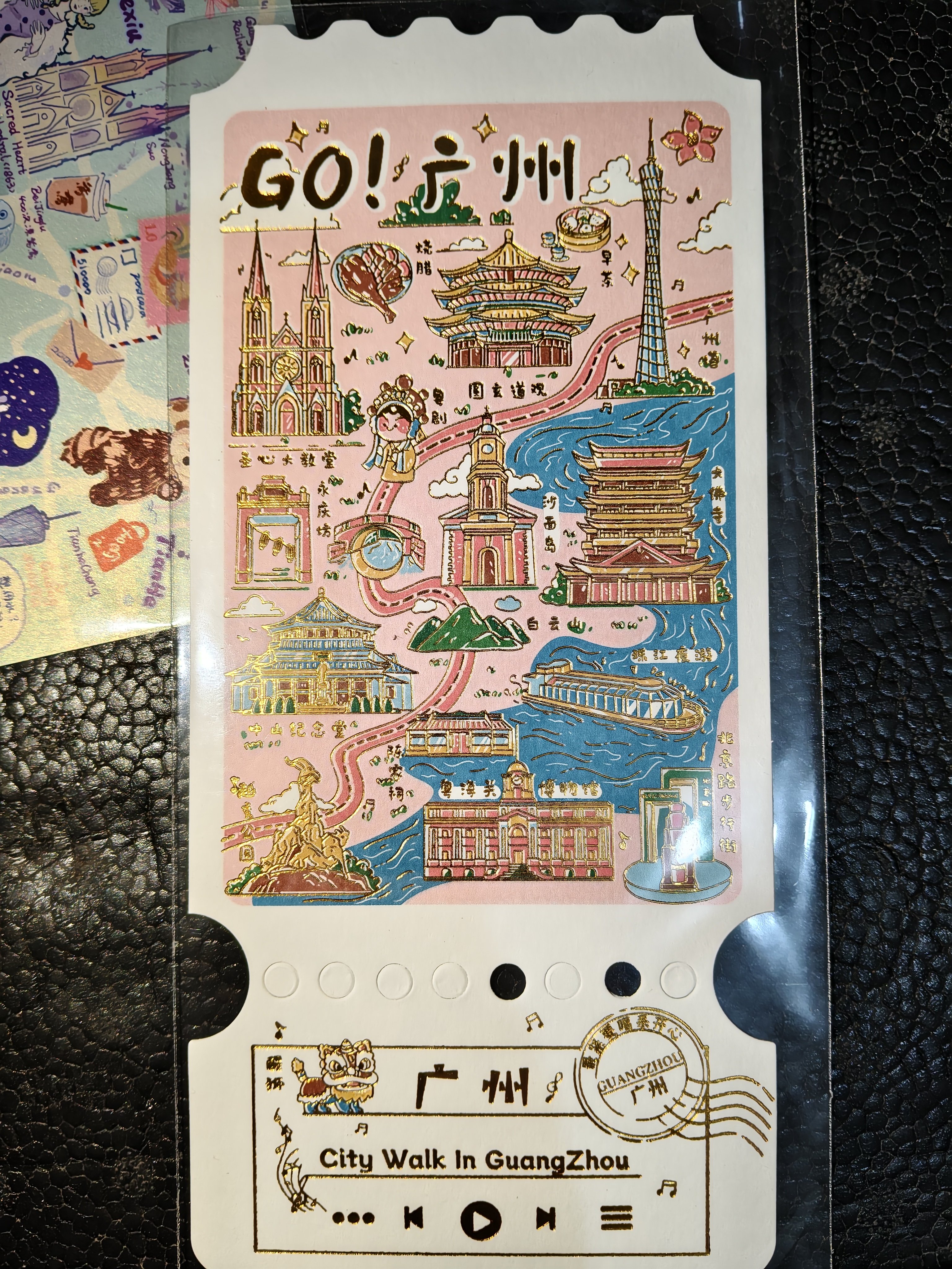 广州明信片特色旅游纪念品送礼伴手礼手绘烫金水彩原创明信片文创,节庆用品/礼品,文化创意明信片,淘宝优惠券,粉丝福利购,淘宝优惠卷