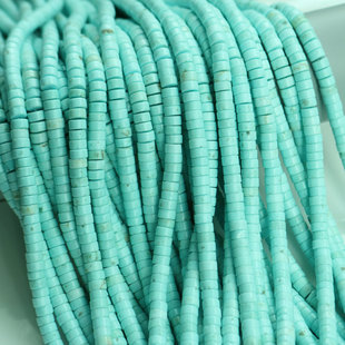 高瓷蓝松石隔片 浅蓝松垫片隔珠绿松圆片手工项链材料diy饰品配件