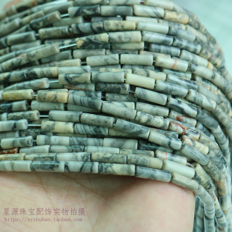 黑条纹疯狂玛瑙地图石管子圆管珠