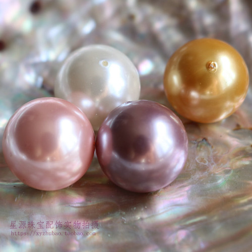 diy天然无孔贝珠手工饰品摆件