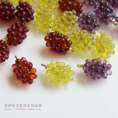 diy树脂水果彩绘葡萄串耳饰吊坠