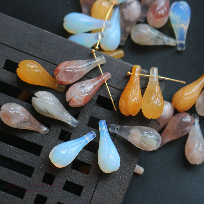 天然樱花玛瑙手串发簪饰品配件