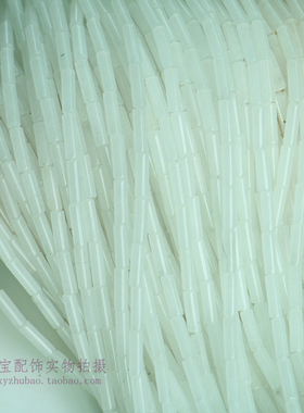 4*13mm天然汉白玉圆管珠 白玉长方珠立体长条散珠diy古风饰品配件