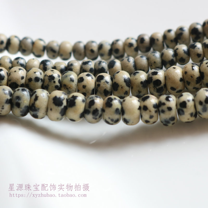 天然斑点石算盘珠 串珠散珠车轮鼓珠手串文玩隔珠diy手工饰品配件