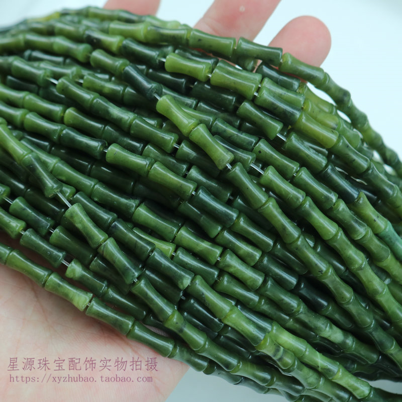 碧玉南方玉管珠橄榄玉竹节配件珠