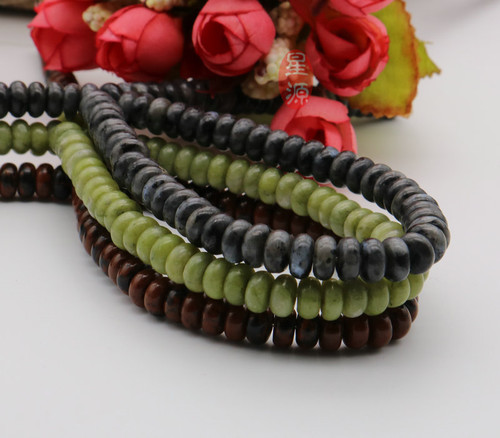 diy天然闪光石算盘手工散珠