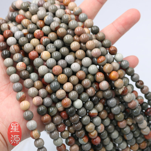 天然无优化 海洋木化石圆珠散珠 6-8-10mm DIY手工饰品配件材料