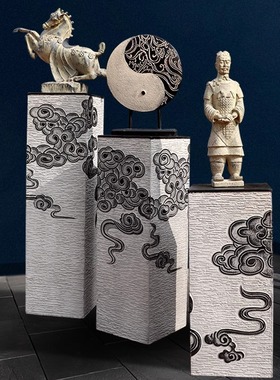 新中式禅意仿古祥云展示柱