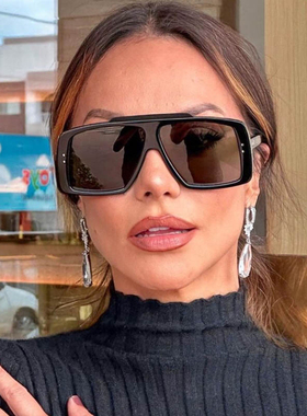 跨境新款男女大框太阳镜欧美个性方形眼镜时尚铆钉墨镜sunglasses