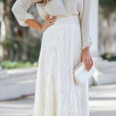 women s long lace skirt casual dress summer white skirts2018