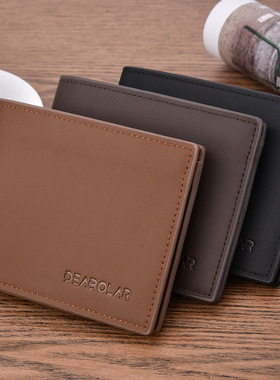 Men Short Wallet Male Genuine leather Wallets money clip钱包