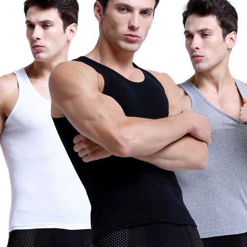 Men's Plain T-Shirts Tank Top Sleeveless T-Shirt Cotton Tops