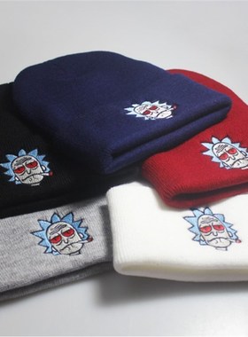 Men women male female knited cap hat cartoon rick and morty